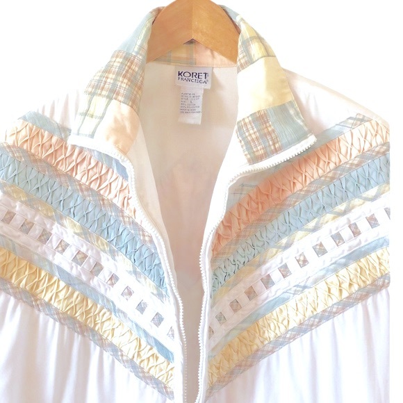 Vintage 1997 Koret Francisca White Pastel Jacket Large - Picture 1 of 6